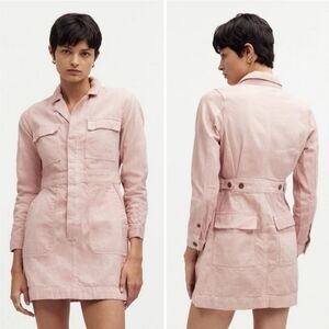 NWT Madewell x MN Pink Hand Dye Denim Dress Size S